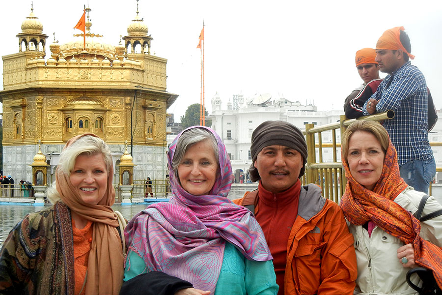 With Rev. Susan Sims Smith, Lama Tenzin Choegyal and Patti Bailey at the Golden Temple, Amritsar, India, 2012