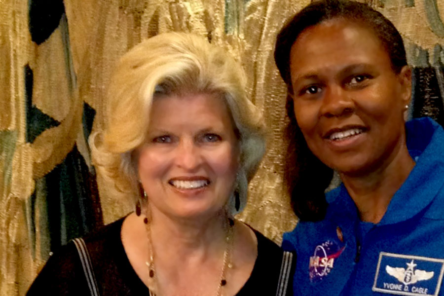 With Col. Yvonne Cagle, M.D. at Innovators luncheon, Newport Beach, CA 2014